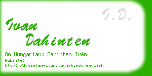 ivan dahinten business card